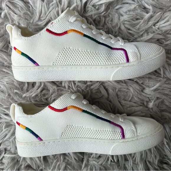 Vivaia Kama rainbow white lace up sneakers women’s shoe size 8 - Picture 8 of 11